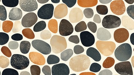 Wall Mural - Colorful abstract pebble pattern on a light background