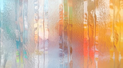 Wall Mural - Colorful abstract patterns through frosted glass