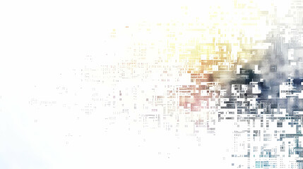 Poster - Abstract digital background with pixelated patterns and soft colors blending seamlessly