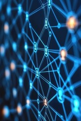 Poster - digital tech connections, human resource, employment network, data visualization, HR technology.