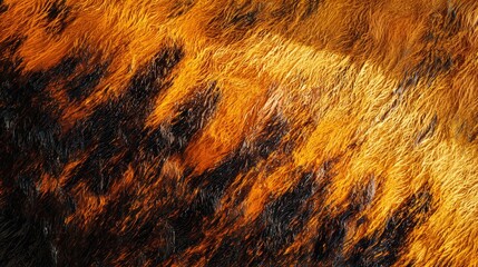 abstract orange and black fur texture close-up