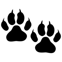 tiger footprint, Tiger footprint icon in flat style.