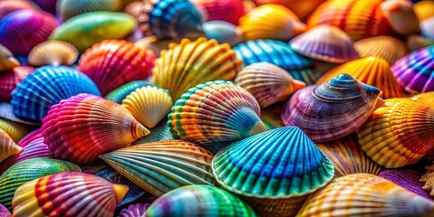 Poster - Abstract Seashell Background for Food Photography: Vibrant Colors & Textures