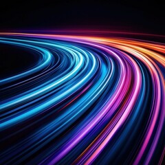 Wall Mural - Vibrant neon light trails in motion