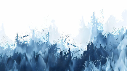 Poster - Abstract blue wave patterns with splashes, creating a serene, aquatic atmosphere