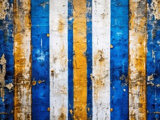 Poster - Abstract Urban Exploration: Blue, White, & Gold Stripes Wallpaper