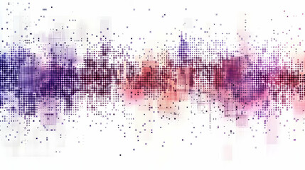 Poster - Abstract digital art depicting vibrant sound waves with colorful dots and patterns in motion