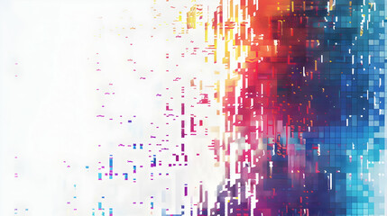 Poster - Abstract digital artwork showcasing vibrant colors and pixelated patterns blending together