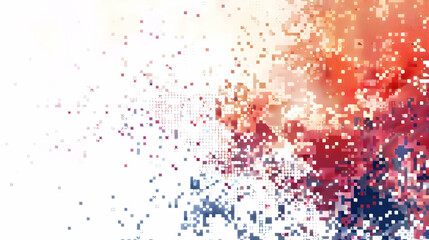Poster - Abstract digital art showcasing vibrant colors and pixelated patterns, creating a dynamic visual effect (1)