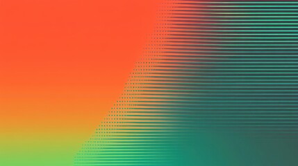 Poster - Vibrant abstract gradient with orange and teal stripes in modern design