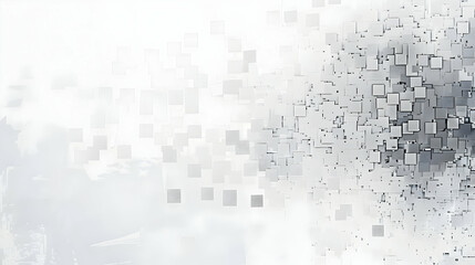 Poster - Abstract digital art showcasing a gradient of squares fading into a misty background