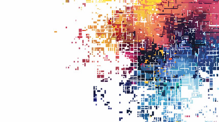 Poster - Abstract digital artwork featuring vibrant colors and geometric shapes creating a dynamic visual effect