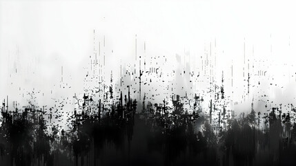 Poster - Abstract black and white texture resembling a misty landscape with varying densities and patterns