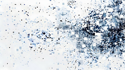 Poster - Abstract digital artwork showcasing a burst of blue and white pixels creating a dynamic flow