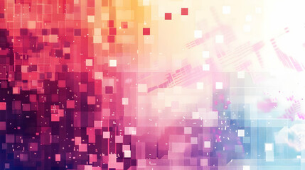 Poster - Abstract colorful digital background with pixelated patterns and gradient hues (1)