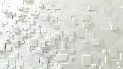 Poster - Abstract composition of white geometric shapes creating a modern, minimalist wall design