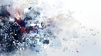 Poster - Abstract digital explosion of colors and shapes creating a vibrant visual effect