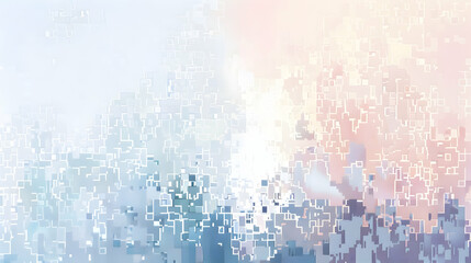 Poster - Abstract digital artwork showcasing a blend of soft blue and pink hues, evoking tranquility