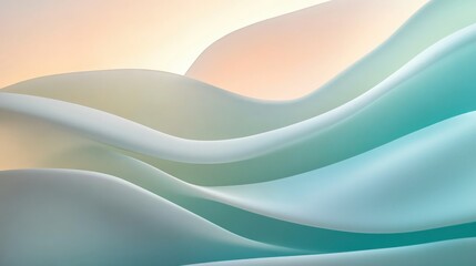 Poster - serene abstract waves in soft pastel tones creating a calming aesthetic concept