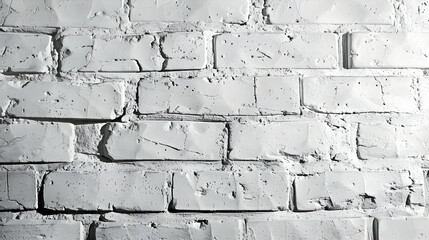 Poster - White brick wall texture with varying shades and subtle imperfections, ideal for backgrounds