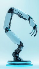 Poster - Advanced Robotic Arm Poses Questioningly on Platform