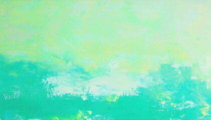 Aufkleber - textured abstract painting in turquoise and light green with soft brushstrokes for background, wall art, or digital design

