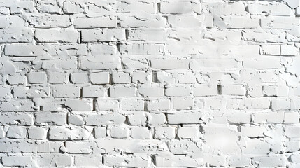 Poster - Textured white brick wall with subtle shadows, ideal for backgrounds or design projects
