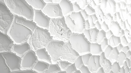 Poster - Close-up view of textured white surface resembling honeycomb structure, showcasing intricate patterns