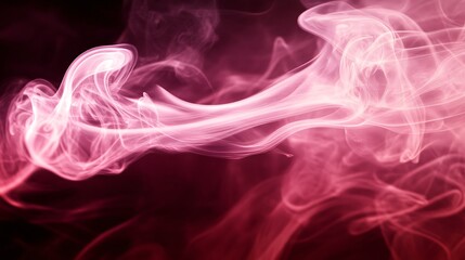 Poster - Elegant Wisps of Pink Smoke Curling and Blending from Deep Rose to Light Blush Shades
