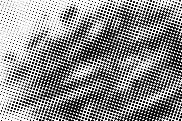 black dotted texture on white background . modern vector art . old paper effect with comic texture .