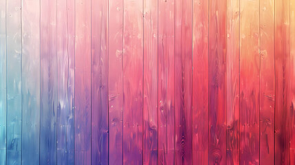 Poster - Vibrant gradient wooden wall background with a mix of pink, blue, and orange hues, ideal for design