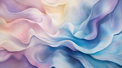 Poster - abstract pastel waves in soft gradient blend depicting fluidity and calm concept
