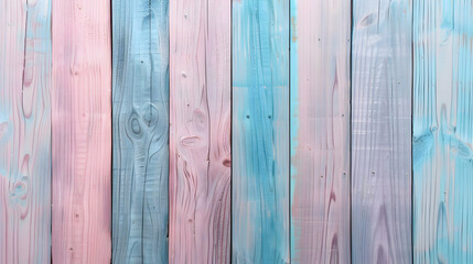 Poster - Colorful wooden planks arranged vertically, showcasing a pastel gradient, ideal for backgrounds