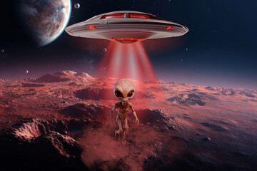 Wall Mural - alien spaceship ufo fantasy remix