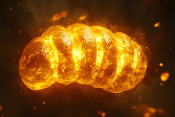 Leinwandbilder - Fiery Enigma: An abstract rendering of a glowing, fiery form, perhaps representing the core of raw energy, with an ominous ambiance that sparks intrigue.