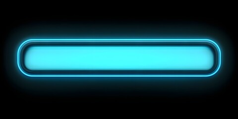 Wall Mural - a glowing blue rectangle with neon light border, rounded corners and light effects on a simple and p