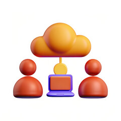 Poster - Cloud computing graphic with users accessing data online