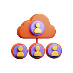 Poster - Cloud platform graphic with multiple user icons representing access