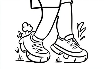 Poster - A clean minimalist icon of a person running, symbolizing an active and fit lifestyle