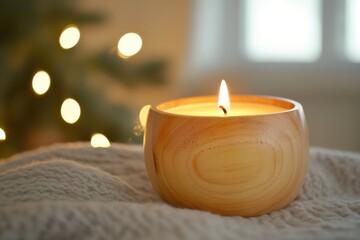Poster - Warm candlelight in a cozy setting with soft glow and festive ambiance during winter season