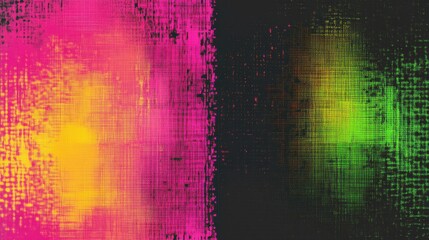 Poster - Abstract digital art with neon colors and textured patterns creating a dynamic visual concept