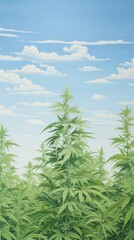 Sticker - Cannabis field outdoors nature plant.