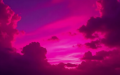 Wall Mural - pink sky with clouds