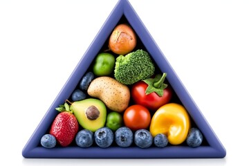 Aufkleber - A simple, clean icon of a food pyramid, symbolizing a well-balanced diet