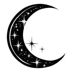 Wall Mural - png crescent moon astronomy night logo.