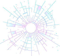 Aufkleber - Circular pattern representing technology or data connections. Best for digital, tech, or futuristic presentation backgrounds.