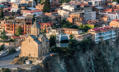 Top panoramic view of Tbilisi, Georgia.