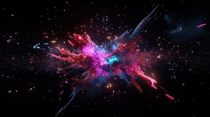 Vibrant fireworks exploding in colorful bursts against a dark night sky, celebrating an event with brilliant colors and sparkling trails.