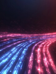 Leinwandbilder - Vibrant neon light waves in red and blue create an energetic and dynamic visual effect, perfect for artistic or futuristic themes.