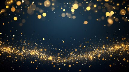 Poster - Abstract golden sparkles on dark background